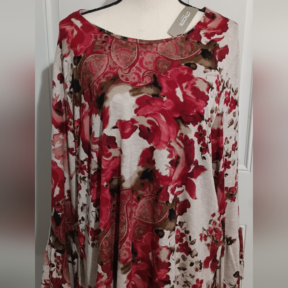 Chicos Size 3 Long Sleeve Blouse